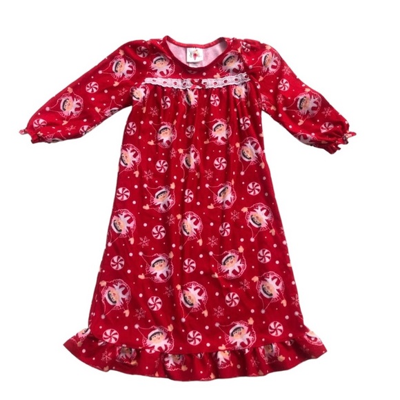 Elf On The Shelf Christmas Flannel Nightgown Girl's 3 - Picture 1 of 3